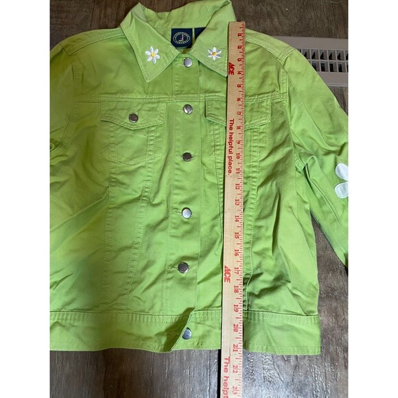 Lighthouse Apparel Jacket Womens Small S Light Green Floral Embordered Button Up - Picture 4 of 6